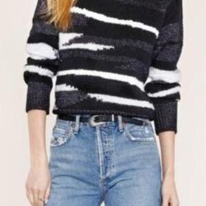 & Other Stories Wool Zebra Landscape Sweater